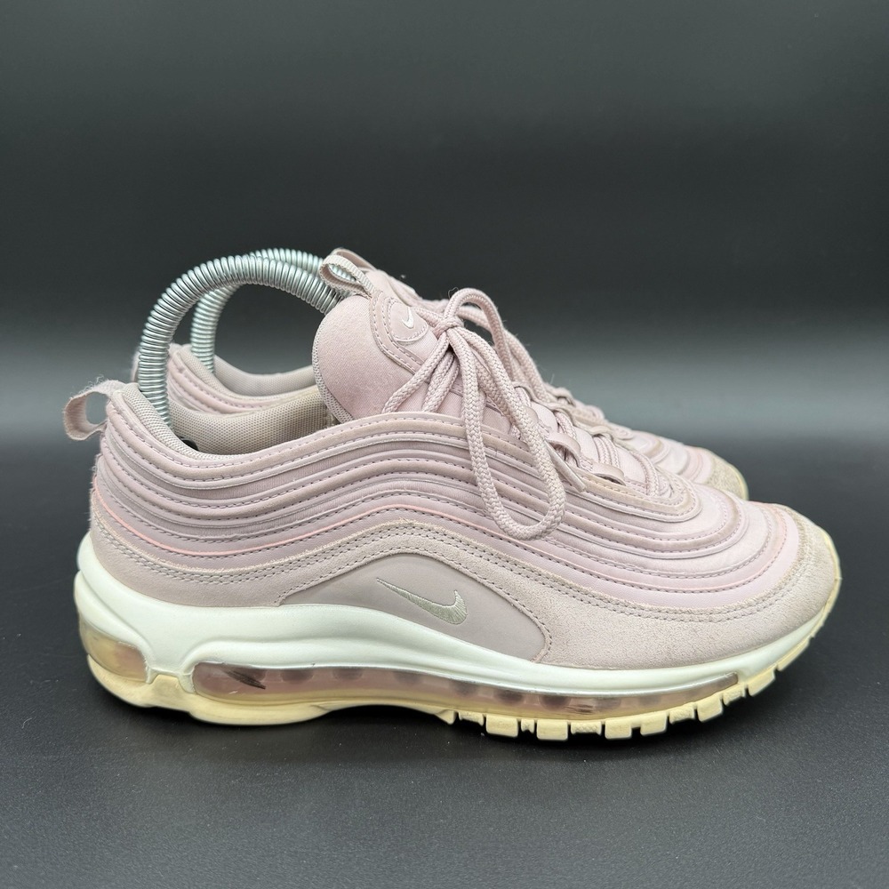 Nike Air Max 97 Womens Size 8 Pink White Athletic Running Walking Shoes Sneakers